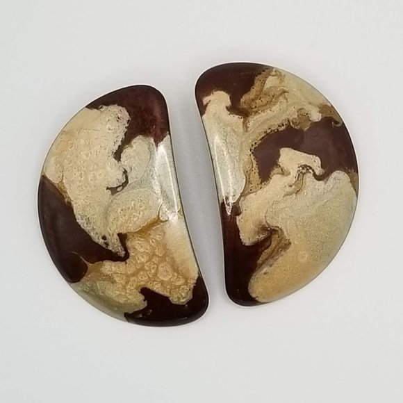 Source Unknown Jewelry - Copper and Enamel Pierced Earrings